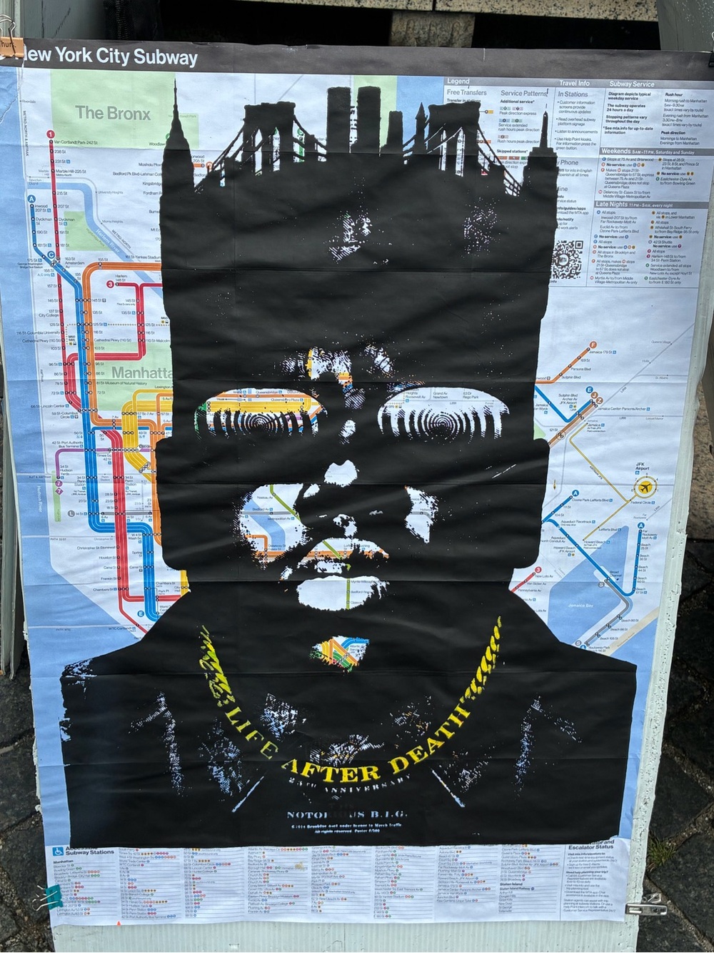 Original New York City Subway Map Artwork - Notorious B.I.G.